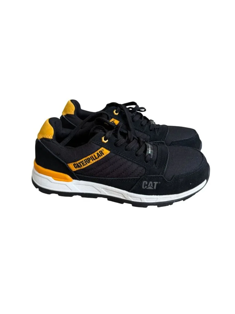 CATERPILLAR Men’s Black Yellow Sneakers Size 8.5